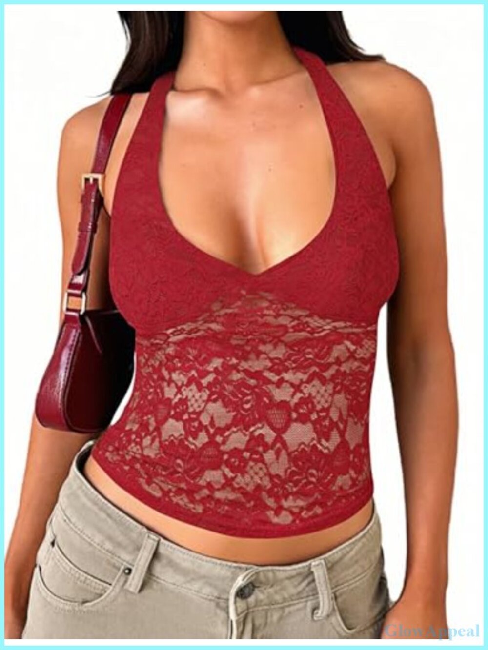 Womens Lace Halter Crop Top Sexy Backless Y2K Going Out Tank